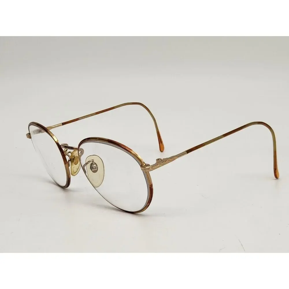 Gold Jordache Vintage Glasses Frames Eyeglasses Nerdy Retro Girly 52-18